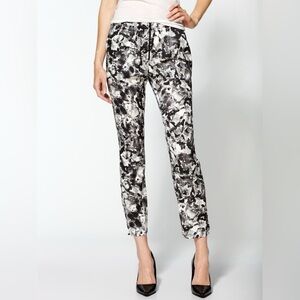 Theory Lucienne Perplexing print silk trouser pants size medium crop